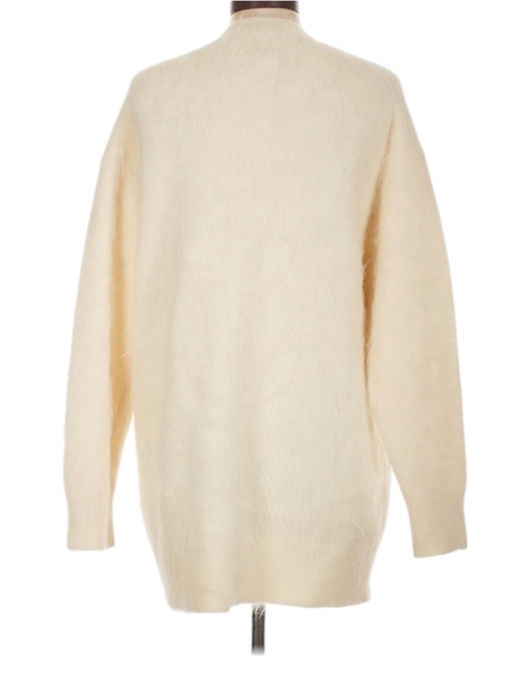 J. Crew V-Neck Cardigan Sweater Size L Cream Oversized Plush Yarn Alpaca Cozy - Picture 3 of 8